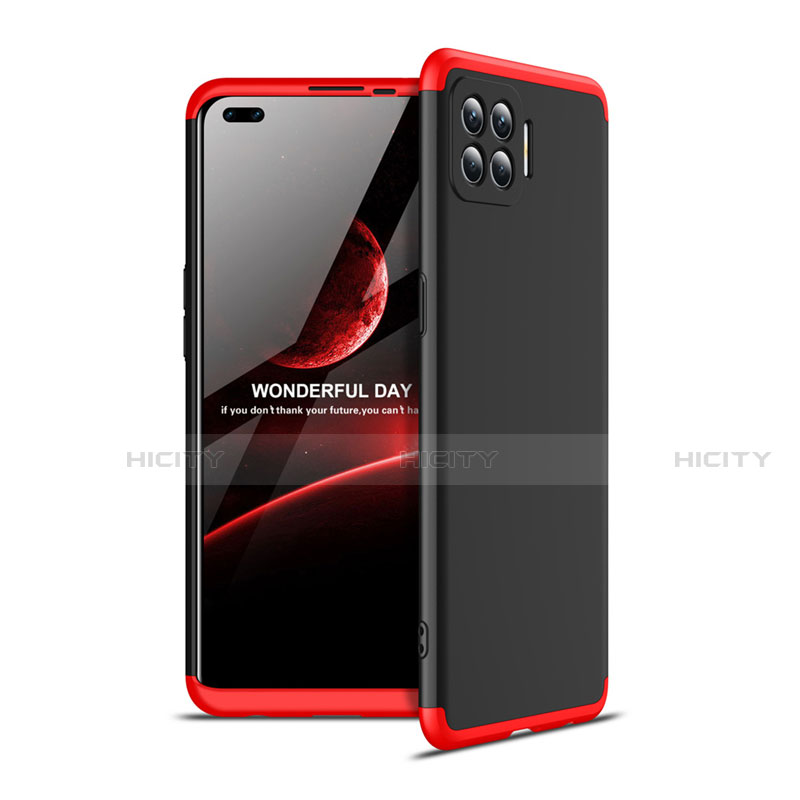 Coque Plastique Mat Protection Integrale 360 Degres Avant et Arriere Etui Housse pour Oppo A93 Rouge et Noir Plus