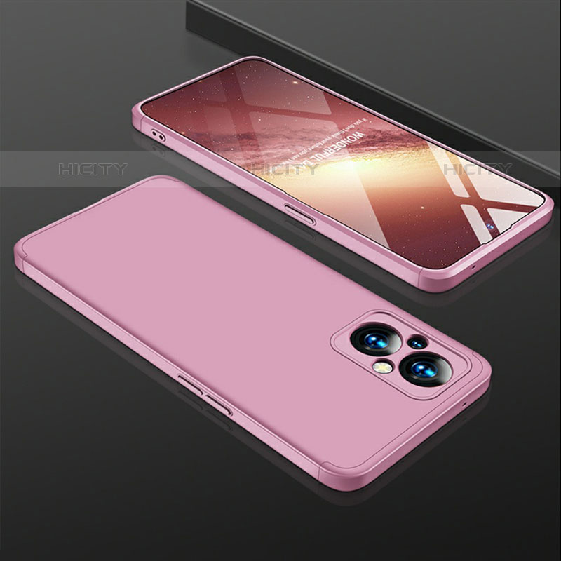 Coque Plastique Mat Protection Integrale 360 Degres Avant et Arriere Etui Housse pour Oppo F21 Pro 5G Or Rose Plus