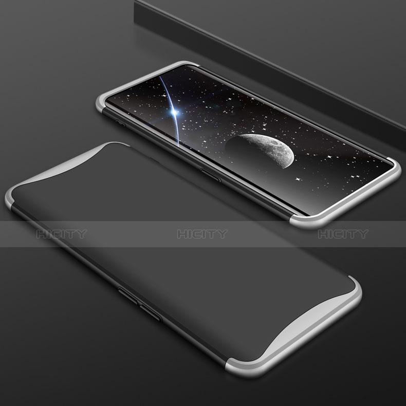 Coque Plastique Mat Protection Integrale 360 Degres Avant et Arriere Etui Housse pour Oppo Find X Argent Plus