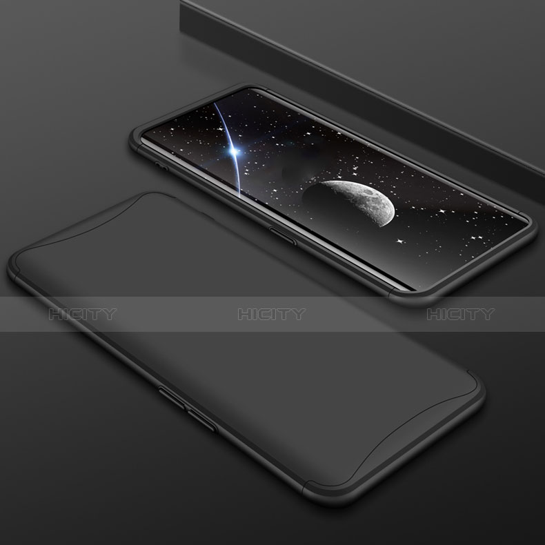 Coque Plastique Mat Protection Integrale 360 Degres Avant et Arriere Etui Housse pour Oppo Find X Noir Plus