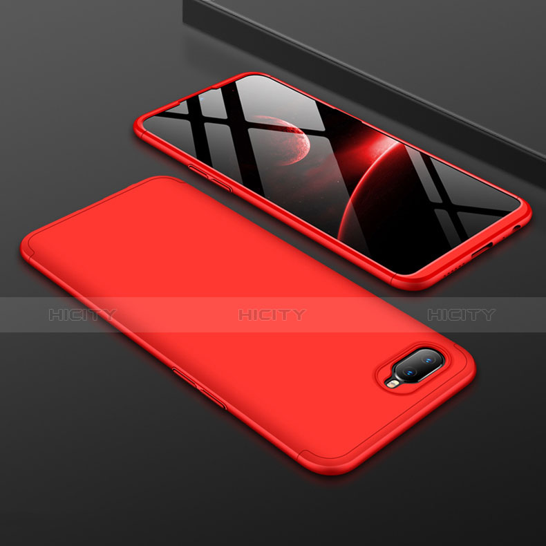 Coque Plastique Mat Protection Integrale 360 Degres Avant et Arriere Etui Housse pour Oppo K1 Rouge Plus