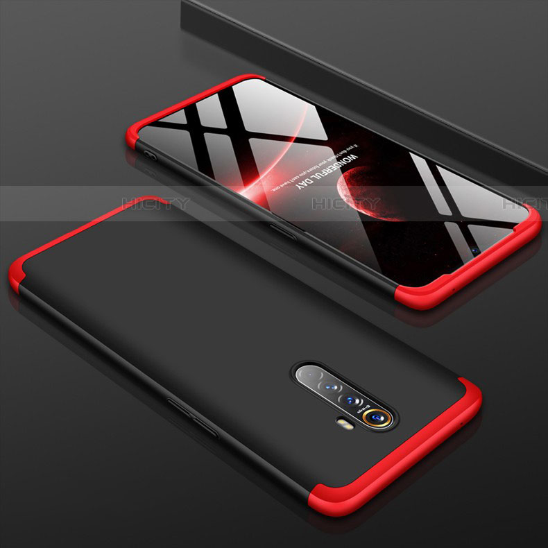 Coque Plastique Mat Protection Integrale 360 Degres Avant et Arriere Etui Housse pour Oppo Reno Ace Rouge et Noir Plus