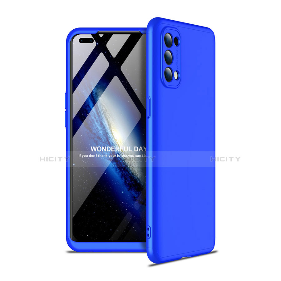 Coque Plastique Mat Protection Integrale 360 Degres Avant et Arriere Etui Housse pour Oppo Reno4 4G Bleu Plus