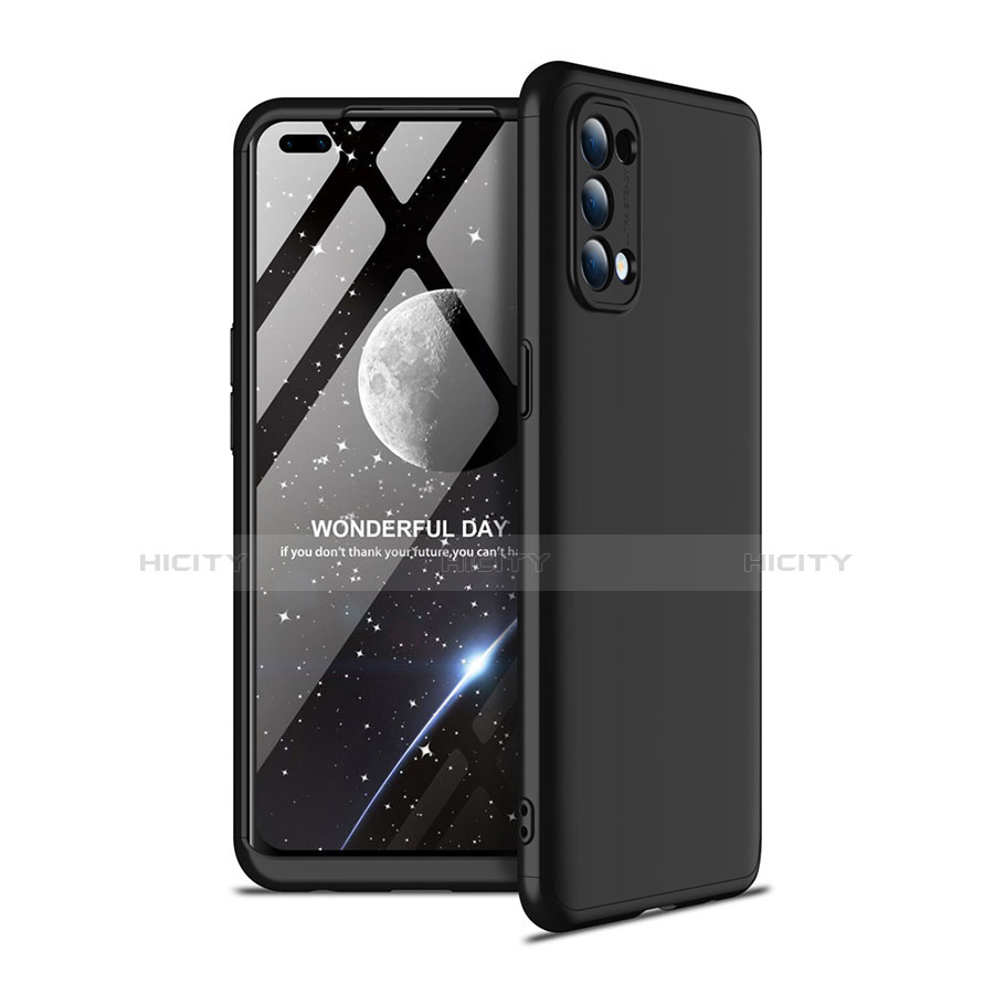 Coque Plastique Mat Protection Integrale 360 Degres Avant et Arriere Etui Housse pour Oppo Reno4 4G Noir Plus