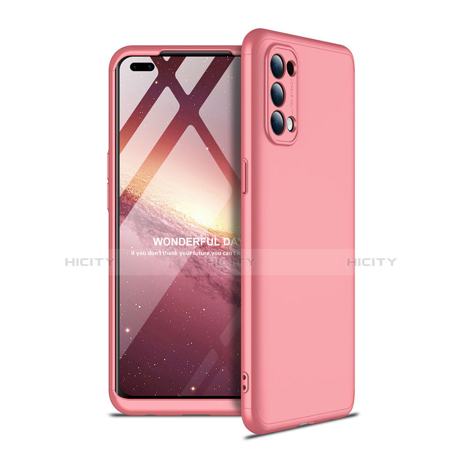 Coque Plastique Mat Protection Integrale 360 Degres Avant et Arriere Etui Housse pour Oppo Reno4 4G Or Rose Plus