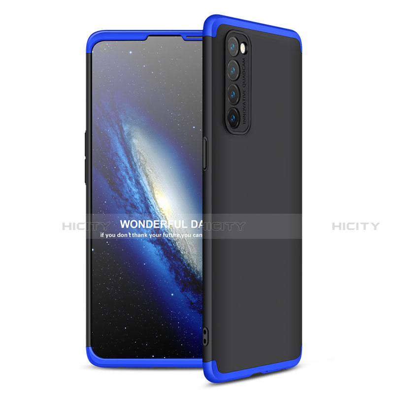 Coque Plastique Mat Protection Integrale 360 Degres Avant et Arriere Etui Housse pour Oppo Reno4 Pro 4G Bleu et Noir Plus