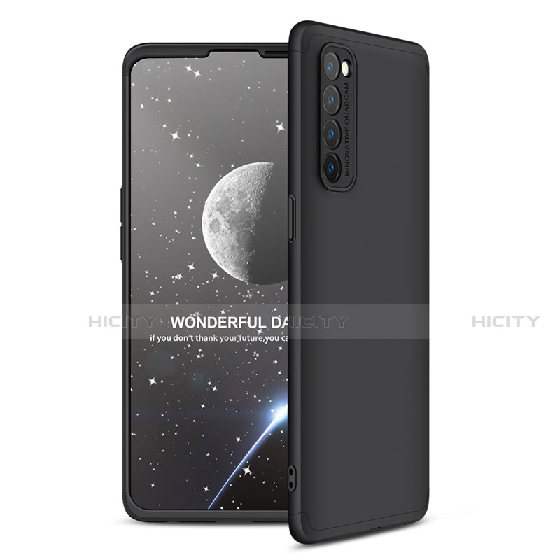 Coque Plastique Mat Protection Integrale 360 Degres Avant et Arriere Etui Housse pour Oppo Reno4 Pro 4G Noir Plus