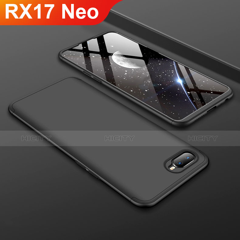 Coque Plastique Mat Protection Integrale 360 Degres Avant et Arriere Etui Housse pour Oppo RX17 Neo Noir Plus