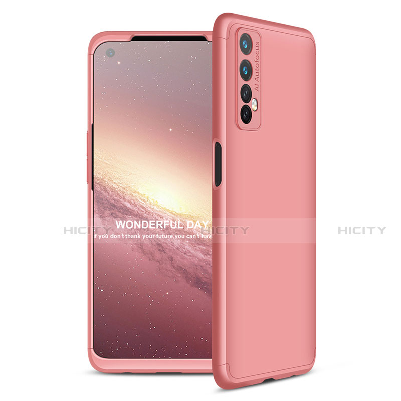 Coque Plastique Mat Protection Integrale 360 Degres Avant et Arriere Etui Housse pour Realme 7 Or Rose Plus