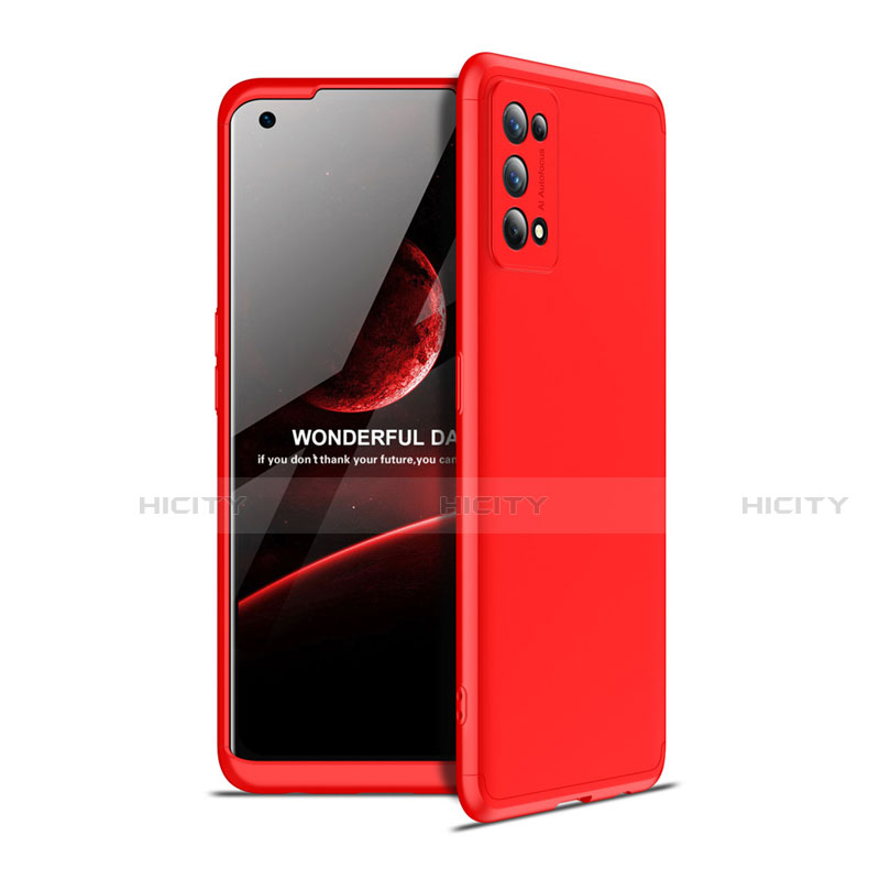 Coque Plastique Mat Protection Integrale 360 Degres Avant et Arriere Etui Housse pour Realme 7 Pro Rouge Plus