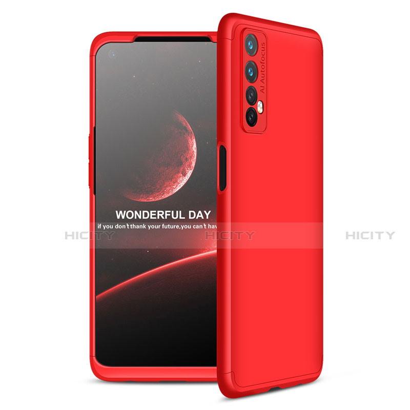 Coque Plastique Mat Protection Integrale 360 Degres Avant et Arriere Etui Housse pour Realme 7 Rouge Plus