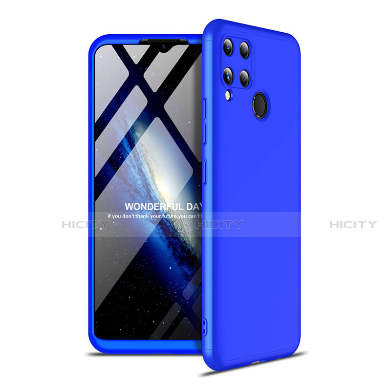 Coque Plastique Mat Protection Integrale 360 Degres Avant et Arriere Etui Housse pour Realme C15 Bleu Plus