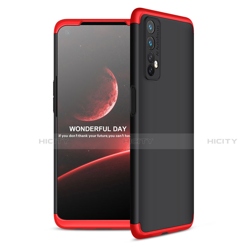 Coque Plastique Mat Protection Integrale 360 Degres Avant et Arriere Etui Housse pour Realme Narzo 20 Pro Rouge et Noir Plus