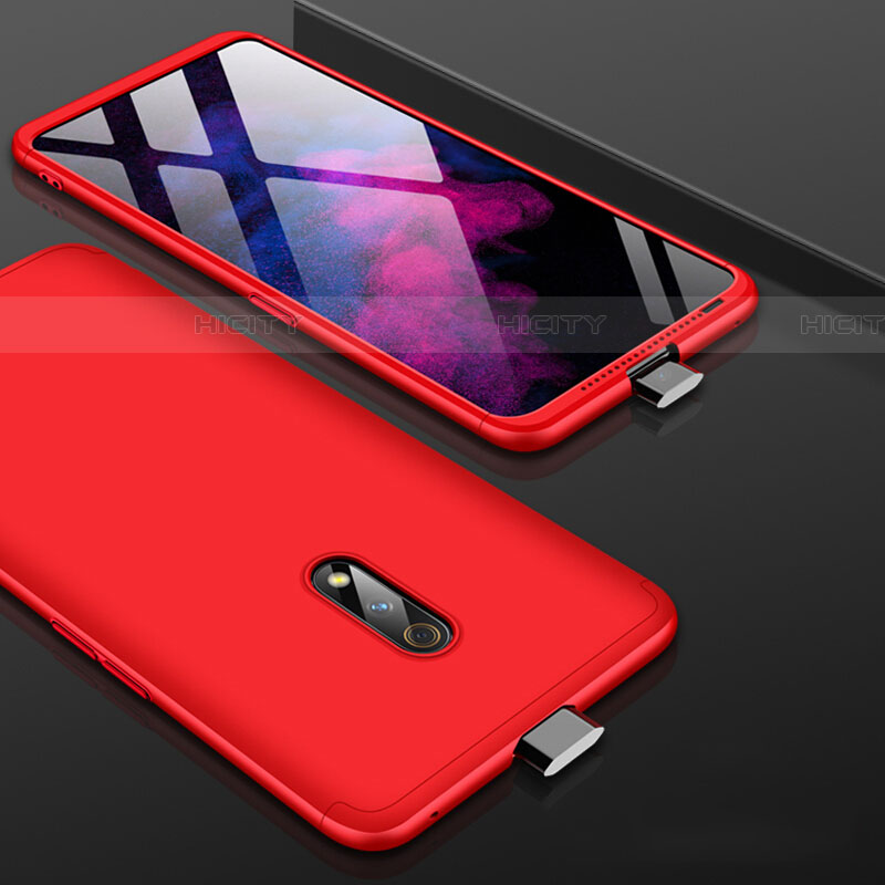 Coque Plastique Mat Protection Integrale 360 Degres Avant et Arriere Etui Housse pour Realme X Rouge Plus