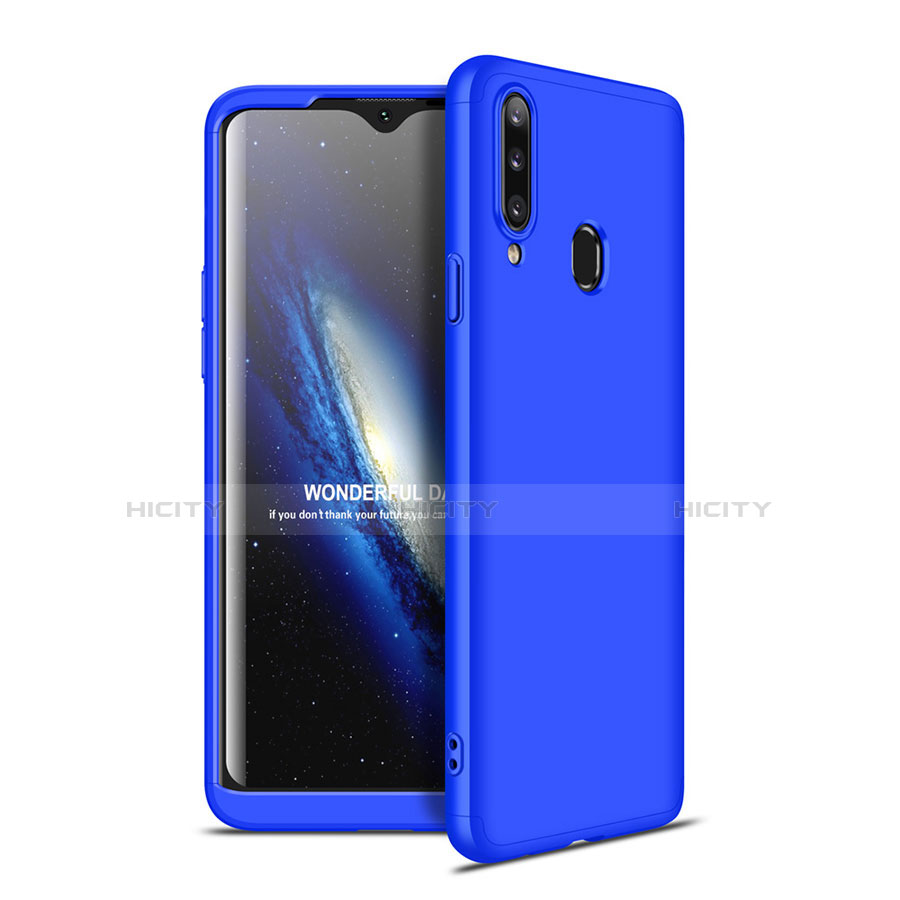 Coque Plastique Mat Protection Integrale 360 Degres Avant et Arriere Etui Housse pour Samsung Galaxy A20s Bleu Plus