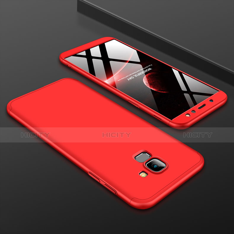 Coque Plastique Mat Protection Integrale 360 Degres Avant et Arriere Etui Housse pour Samsung Galaxy A6 (2018) Dual SIM Rouge Plus