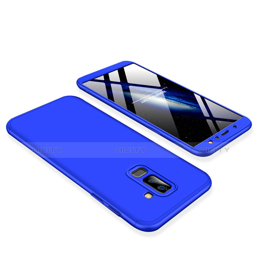 Coque Plastique Mat Protection Integrale 360 Degres Avant et Arriere Etui Housse pour Samsung Galaxy A6 Plus (2018) Bleu Plus