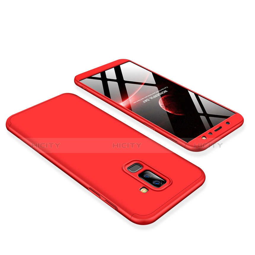 Coque Plastique Mat Protection Integrale 360 Degres Avant et Arriere Etui Housse pour Samsung Galaxy A6 Plus (2018) Rouge Plus