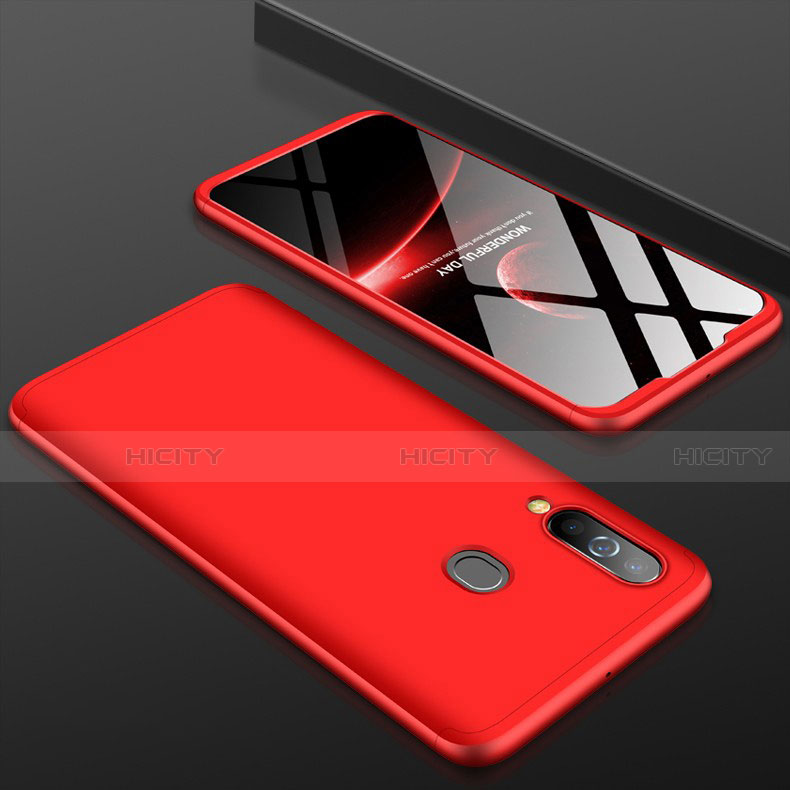 Coque Plastique Mat Protection Integrale 360 Degres Avant et Arriere Etui Housse pour Samsung Galaxy A60 Rouge Plus