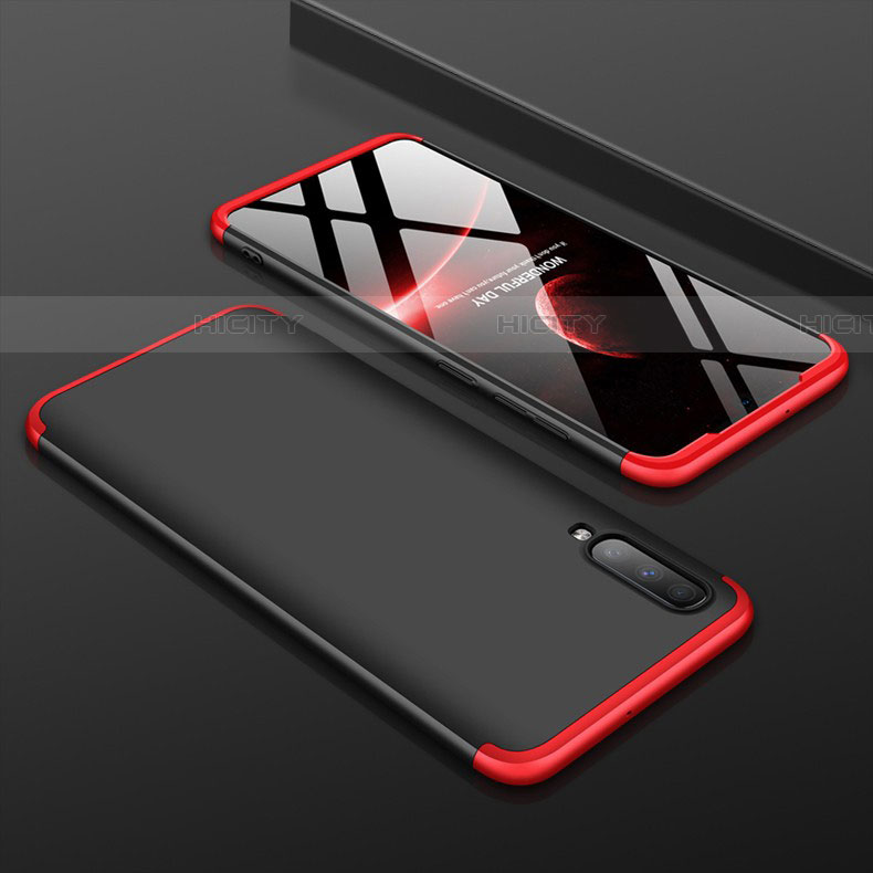 Coque Plastique Mat Protection Integrale 360 Degres Avant et Arriere Etui Housse pour Samsung Galaxy A70S Rouge et Noir Plus