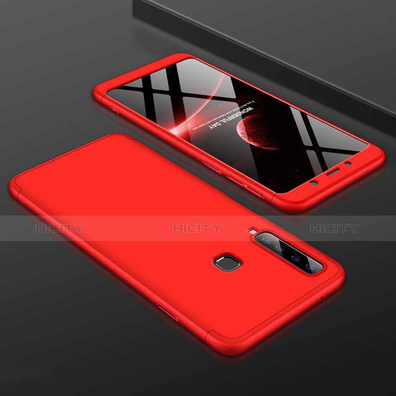 Coque Plastique Mat Protection Integrale 360 Degres Avant et Arriere Etui Housse pour Samsung Galaxy A9s Rouge Plus