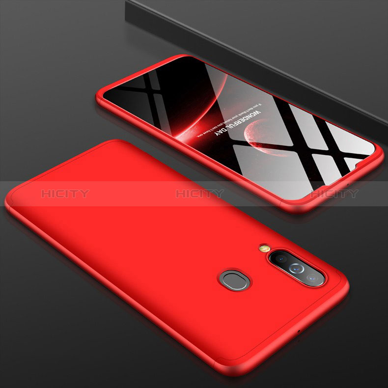 Coque Plastique Mat Protection Integrale 360 Degres Avant et Arriere Etui Housse pour Samsung Galaxy M40 Rouge Plus