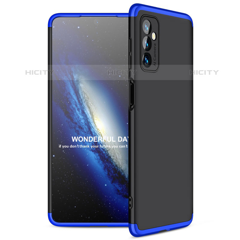 Coque Plastique Mat Protection Integrale 360 Degres Avant et Arriere Etui Housse pour Samsung Galaxy M52 5G Bleu et Noir Plus