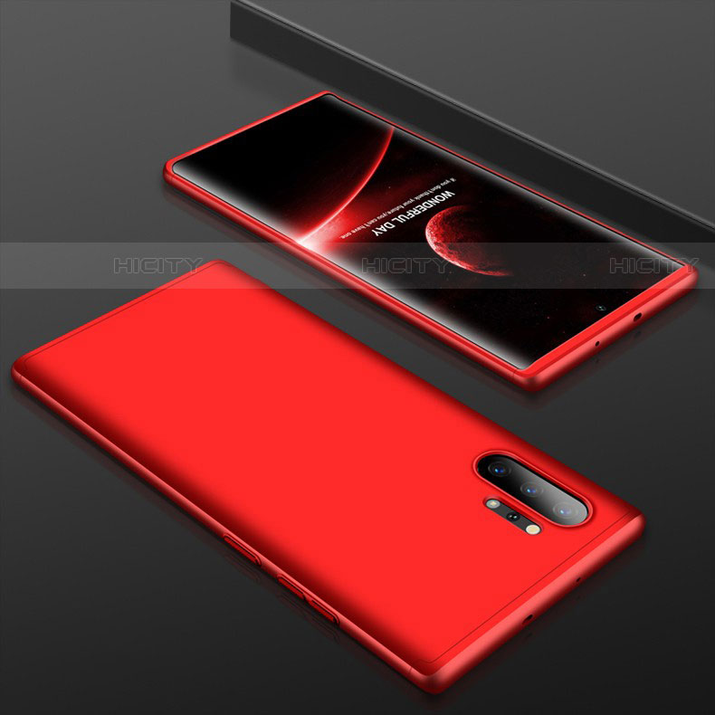 Coque Plastique Mat Protection Integrale 360 Degres Avant et Arriere Etui Housse pour Samsung Galaxy Note 10 Plus 5G Rouge Plus