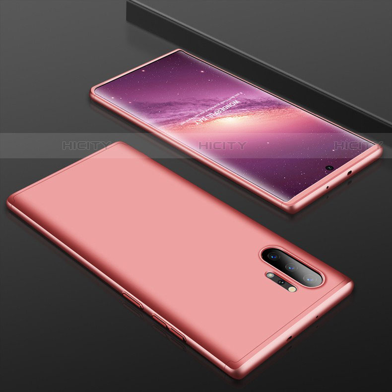 Coque Plastique Mat Protection Integrale 360 Degres Avant et Arriere Etui Housse pour Samsung Galaxy Note 10 Plus Or Rose Plus