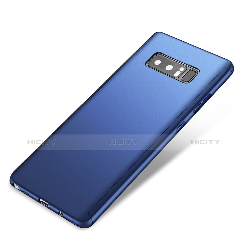 Coque Plastique Mat Protection Integrale 360 Degres Avant et Arriere Etui Housse pour Samsung Galaxy Note 8 Duos N950F Bleu Plus