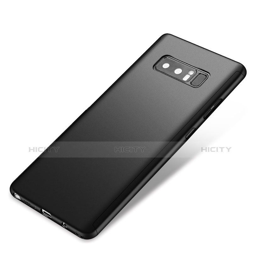 Coque Plastique Mat Protection Integrale 360 Degres Avant et Arriere Etui Housse pour Samsung Galaxy Note 8 Duos N950F Noir Plus