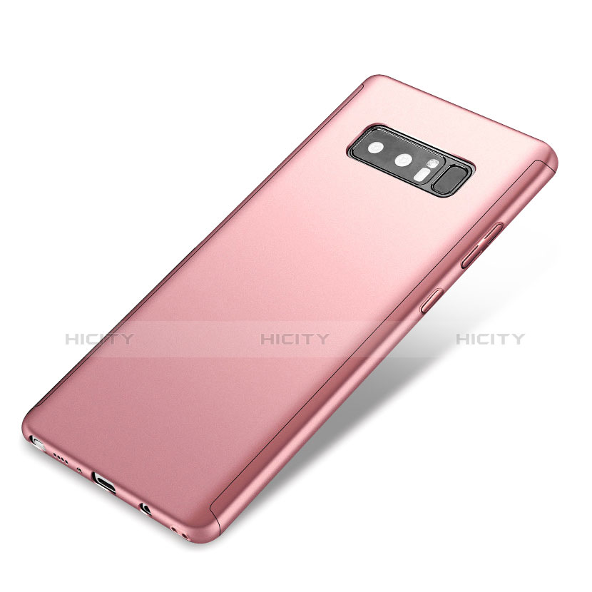 Coque Plastique Mat Protection Integrale 360 Degres Avant et Arriere Etui Housse pour Samsung Galaxy Note 8 Duos N950F Or Rose Plus