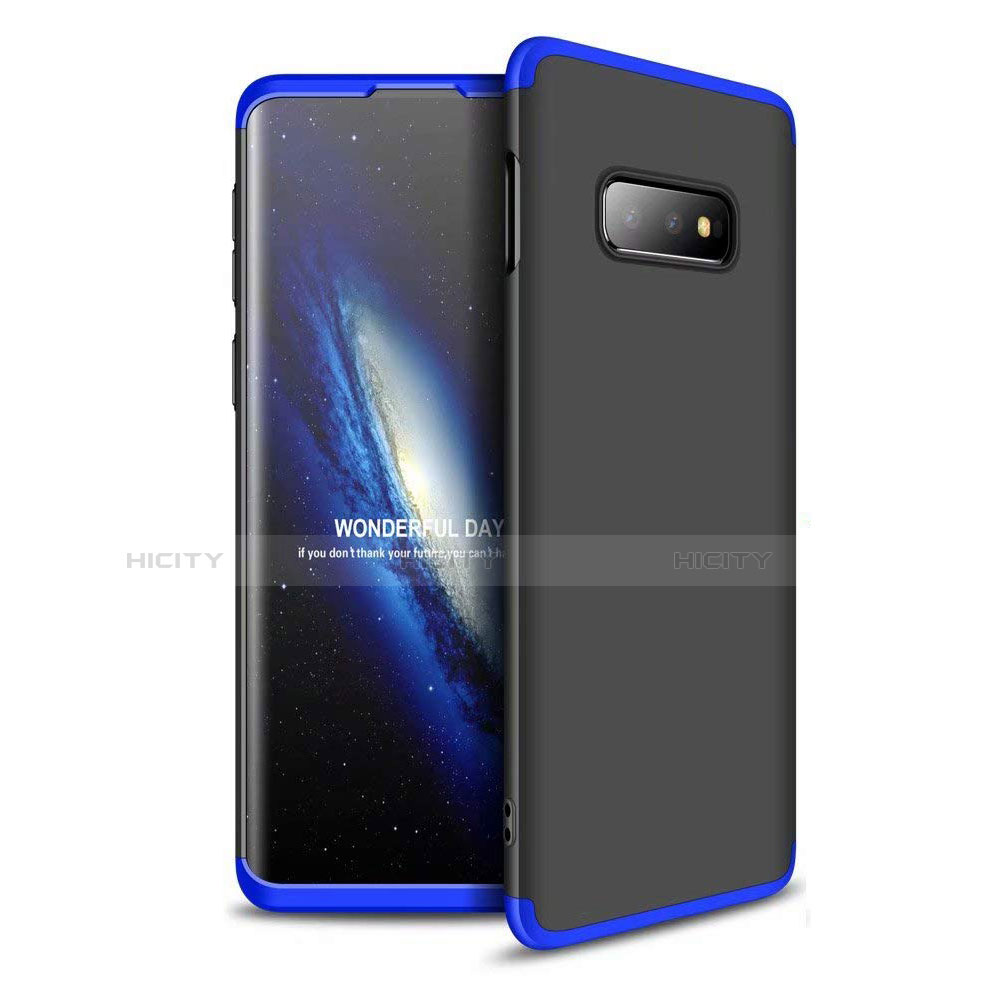 Coque Plastique Mat Protection Integrale 360 Degres Avant et Arriere Etui Housse pour Samsung Galaxy S10e Bleu et Noir Plus