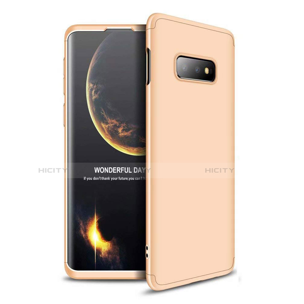 Coque Plastique Mat Protection Integrale 360 Degres Avant et Arriere Etui Housse pour Samsung Galaxy S10e Or Plus