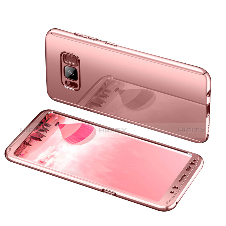 Coque Plastique Mat Protection Integrale 360 Degres Avant et Arriere Etui Housse pour Samsung Galaxy S8 Or Rose Plus