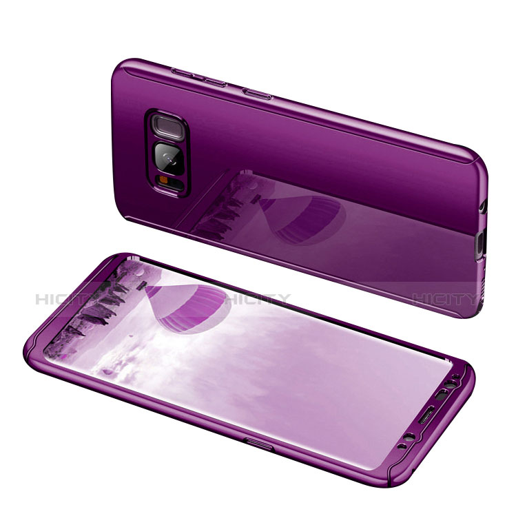 Coque Plastique Mat Protection Integrale 360 Degres Avant et Arriere Etui Housse pour Samsung Galaxy S8 Violet Plus