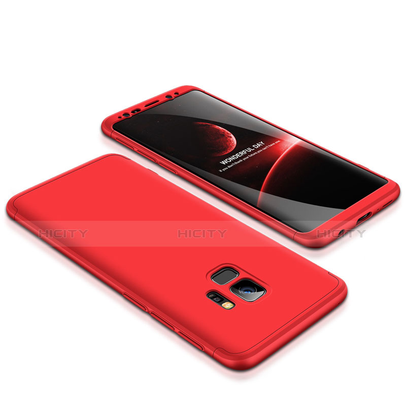 Coque Plastique Mat Protection Integrale 360 Degres Avant et Arriere Etui Housse pour Samsung Galaxy S9 Rouge Plus