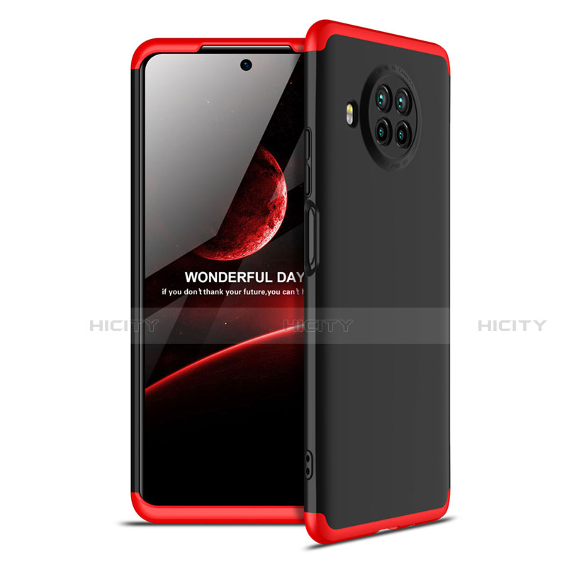 Coque Plastique Mat Protection Integrale 360 Degres Avant et Arriere Etui Housse pour Xiaomi Mi 10i 5G Rouge et Noir Plus