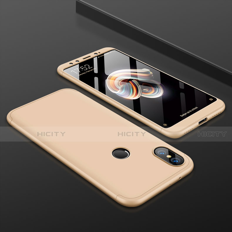 Coque Plastique Mat Protection Integrale 360 Degres Avant et Arriere Etui Housse pour Xiaomi Mi 6X Or Plus