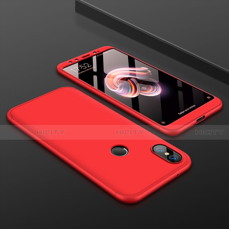 Coque Plastique Mat Protection Integrale 360 Degres Avant et Arriere Etui Housse pour Xiaomi Mi 6X Rouge Plus