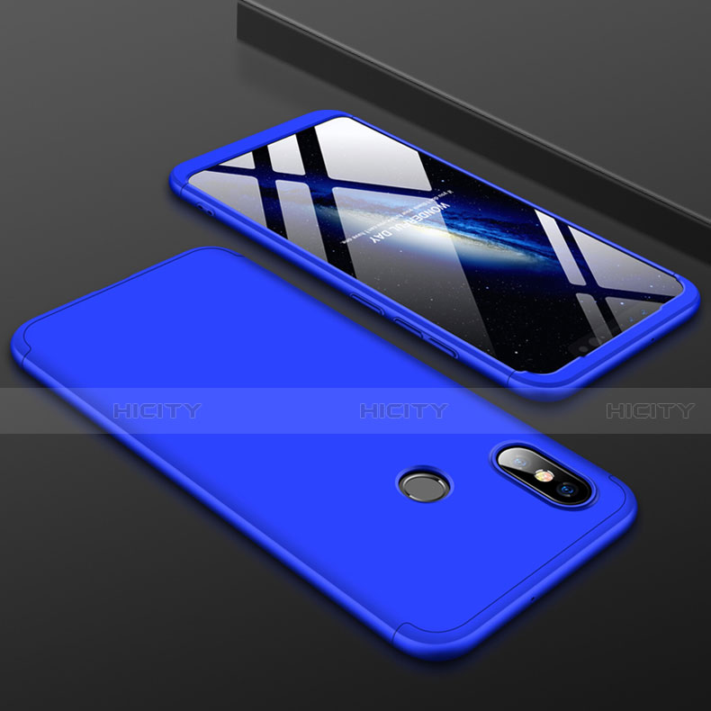 Coque Plastique Mat Protection Integrale 360 Degres Avant et Arriere Etui Housse pour Xiaomi Mi 8 Bleu Plus