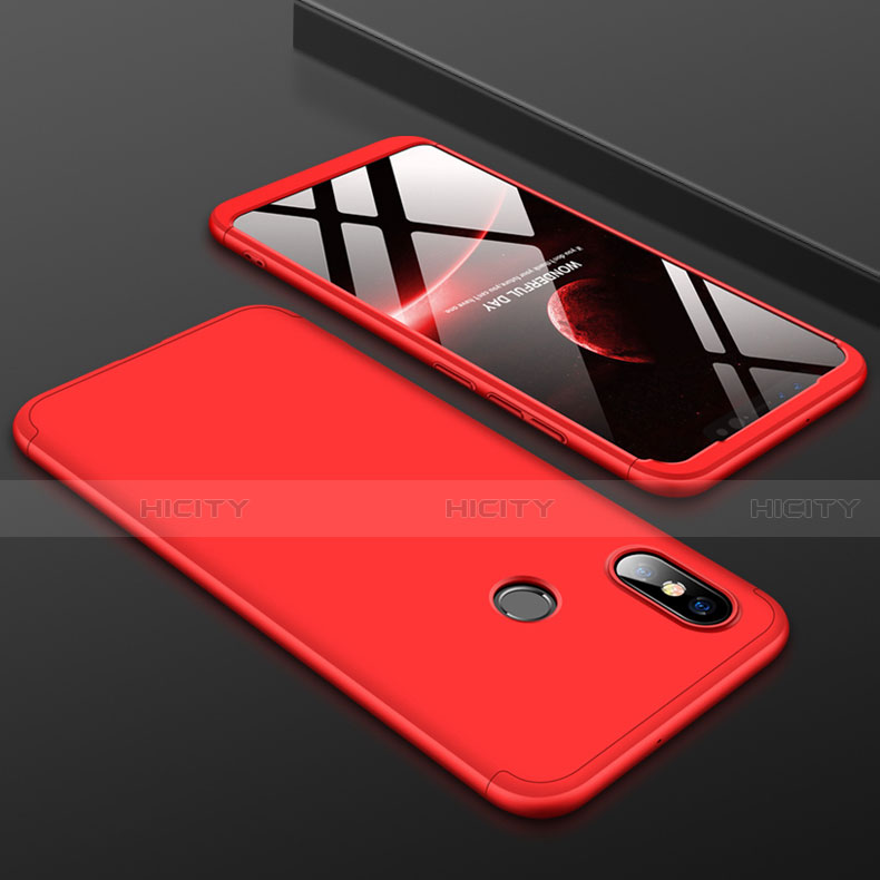 Coque Plastique Mat Protection Integrale 360 Degres Avant et Arriere Etui Housse pour Xiaomi Mi 8 Rouge Plus