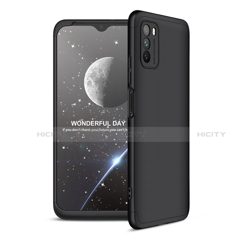 Coque Plastique Mat Protection Integrale 360 Degres Avant et Arriere Etui Housse pour Xiaomi Poco M3 Noir Plus