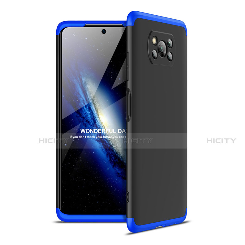 Coque Plastique Mat Protection Integrale 360 Degres Avant et Arriere Etui Housse pour Xiaomi Poco X3 Bleu et Noir Plus