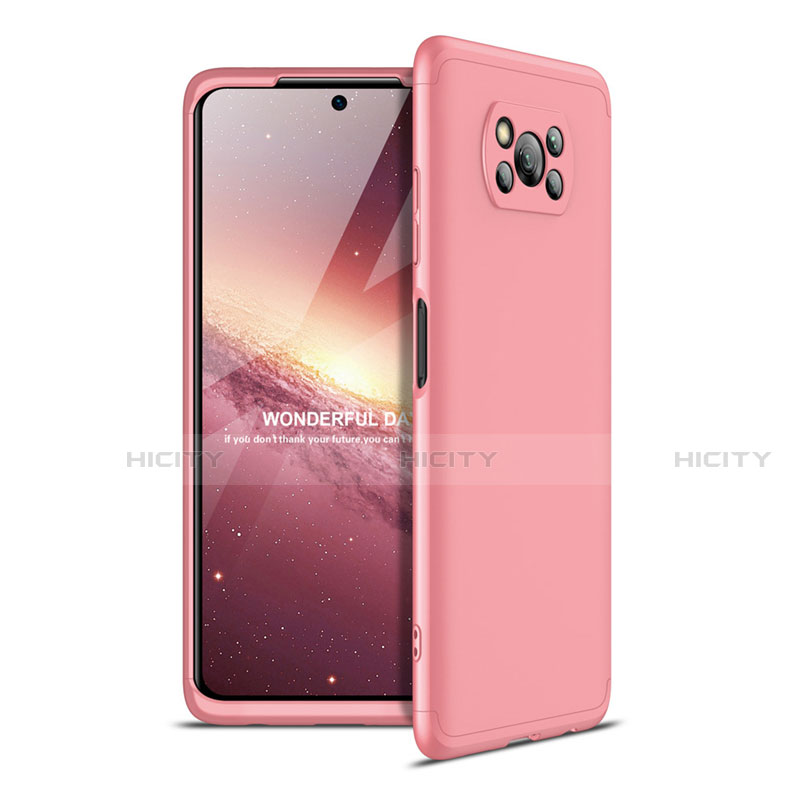 Coque Plastique Mat Protection Integrale 360 Degres Avant et Arriere Etui Housse pour Xiaomi Poco X3 Or Rose Plus