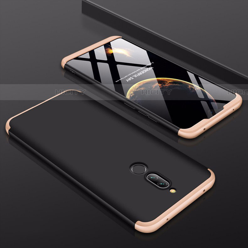 Coque Plastique Mat Protection Integrale 360 Degres Avant et Arriere Etui Housse pour Xiaomi Redmi 8 Or et Noir Plus