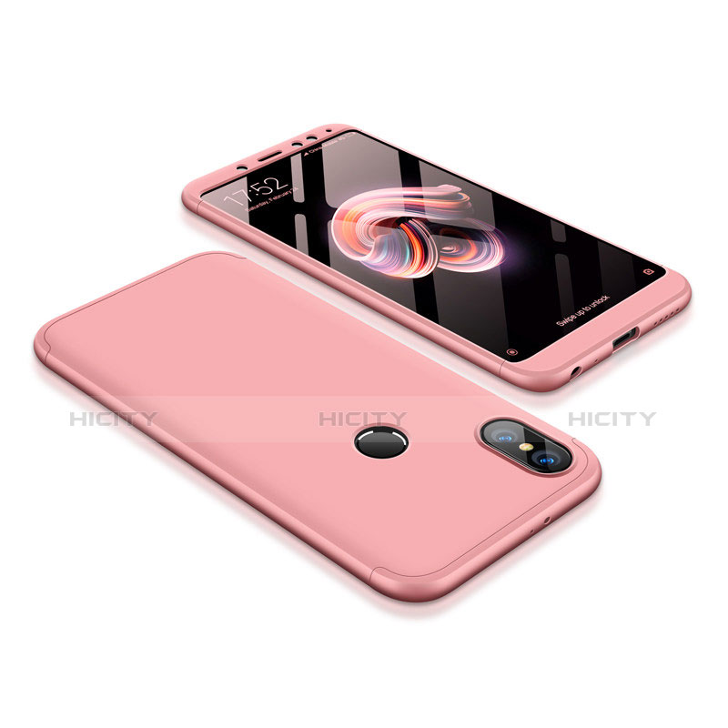 Coque Plastique Mat Protection Integrale 360 Degres Avant et Arriere Etui Housse pour Xiaomi Redmi Note 5 AI Dual Camera Or Rose Plus