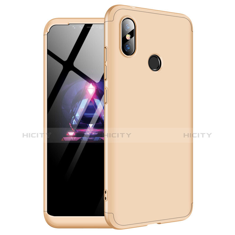 Coque Plastique Mat Protection Integrale 360 Degres Avant et Arriere Etui Housse pour Xiaomi Redmi Note 6 Pro Or Plus