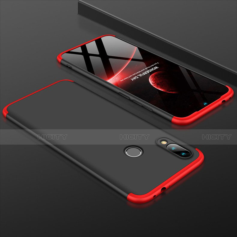 Coque Plastique Mat Protection Integrale 360 Degres Avant et Arriere Etui Housse pour Xiaomi Redmi Note 7 Pro Rouge et Noir Plus