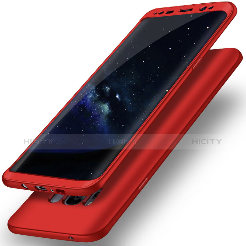 Coque Plastique Mat Protection Integrale 360 Degres Avant et Arriere Etui Housse Q02 pour Samsung Galaxy S8 Plus Rouge Plus